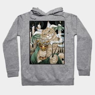 Cat Greek God of Sleep - Black Outlined Version Hoodie